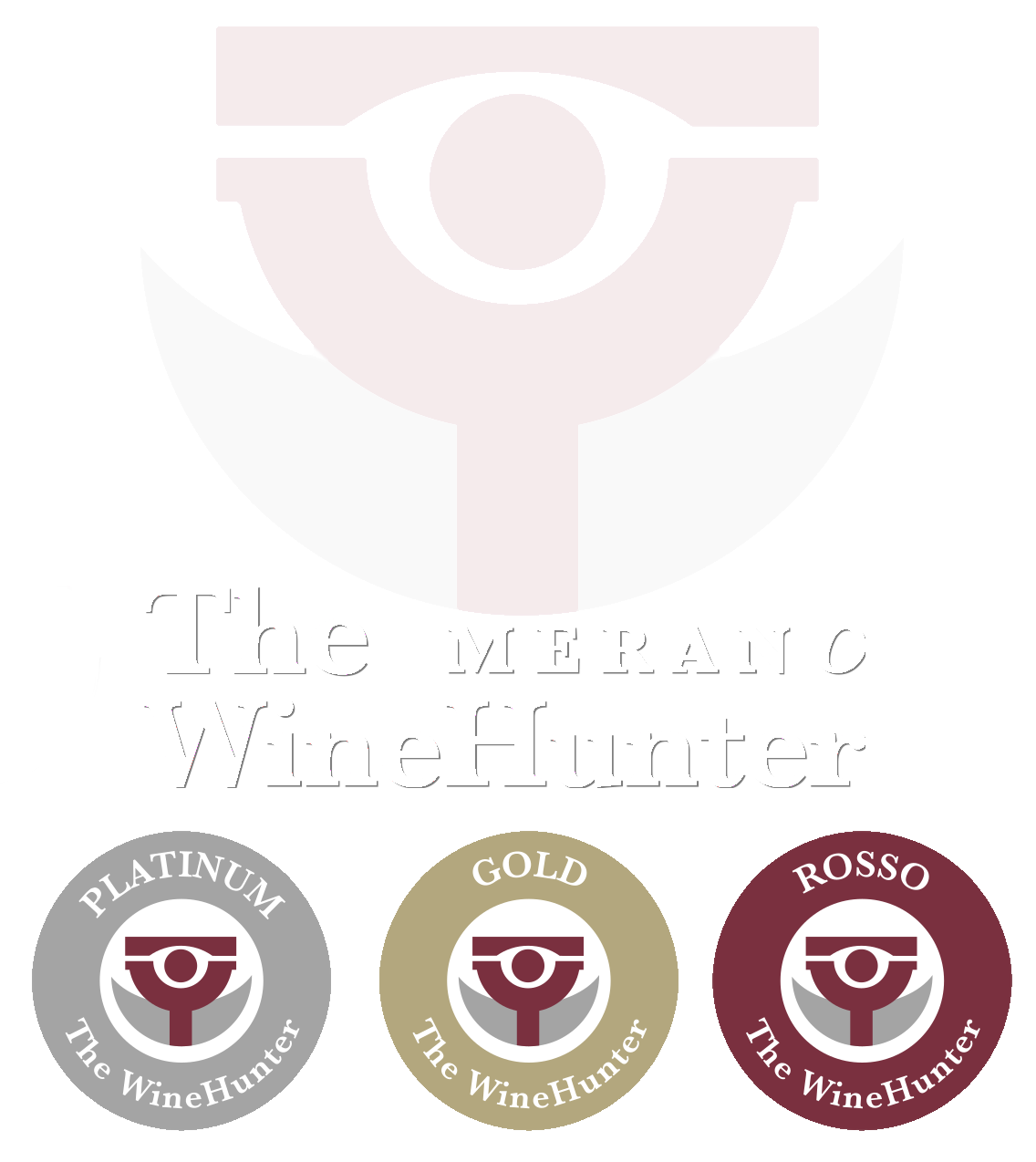 The Merano WineHunter Logo expanded White washed